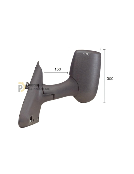 Rétroviseur gauche manuel FORD TRANSIT – Coque noire, bras long
