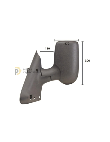 Rétroviseur gauche manuel FORD TRANSIT MK6/MK7 - Coque noire