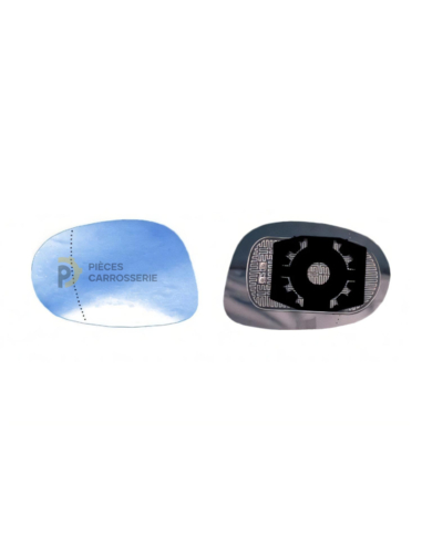 Glace bleue chauffante rétroviseur LANCIA YPSILON II gauche