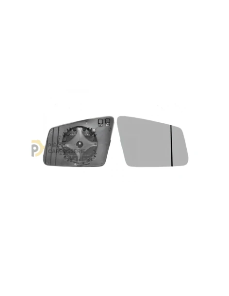 Glace pour rétroviseur droit chauffant Mercedes GLK - Grand angle