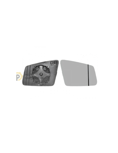 Glace pour rétroviseur droit chauffant Mercedes GLK - Grand angle