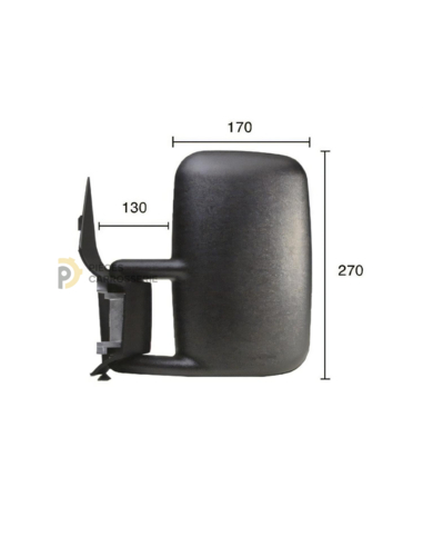 Rétroviseur gauche Manuel pour MERCEDES SPRINTER, coque noire