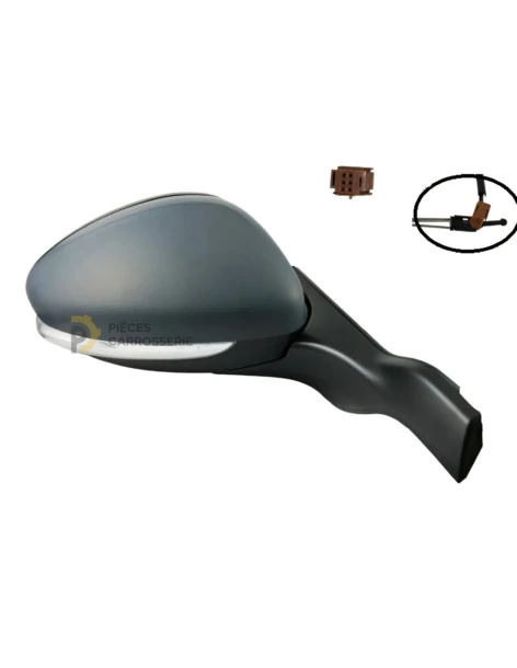 Rétroviseur droit mécanique à peindre PEUGEOT 208 avec feu