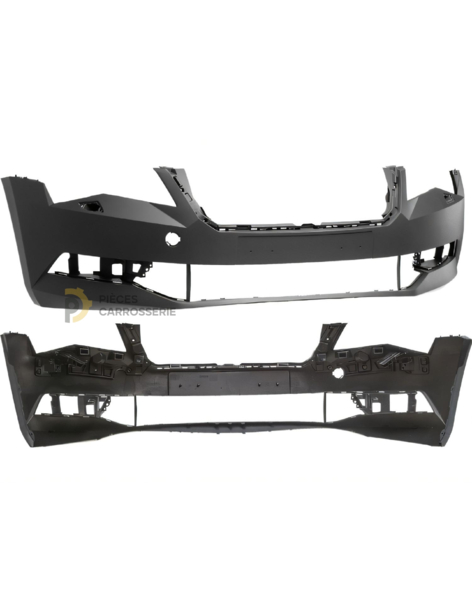 Pare-chocs avant noir SKODA SUPERB III avec lave-phares