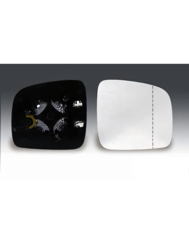 Glace rétroviseur droit chauffant pour Volkswagen Caddy