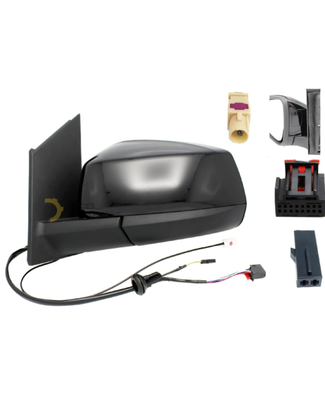 Rétroviseur gauche électrique rabattable VW Caddy noir brillant