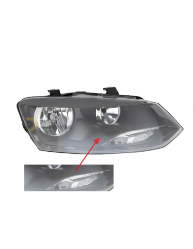 Phare droit H7+H7 noir Volkswagen Polo V 2014-2017
