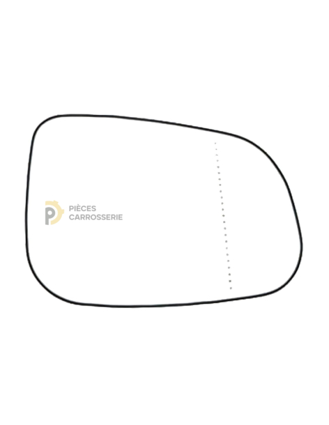 Glace chauffante rétroviseur droit VOLVO S80 - Asphérique, clipsable