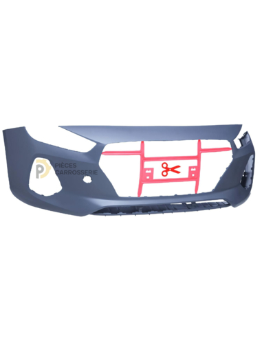 Pare-choc avant Hyundai i30 PD, noir sans apprêt, 2017-2020