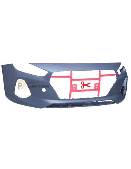 Pare-choc avant Hyundai i30 PD, noir sans apprêt, 2017-2020