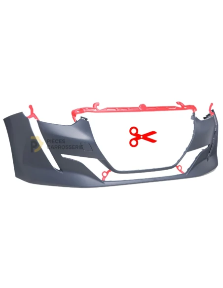Pare-choc avant Peugeot 208 apprêté à peindre - Compatible II