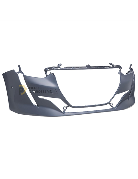 Pare-choc avant Peugeot 208 II apprêté, 4 trous capteurs