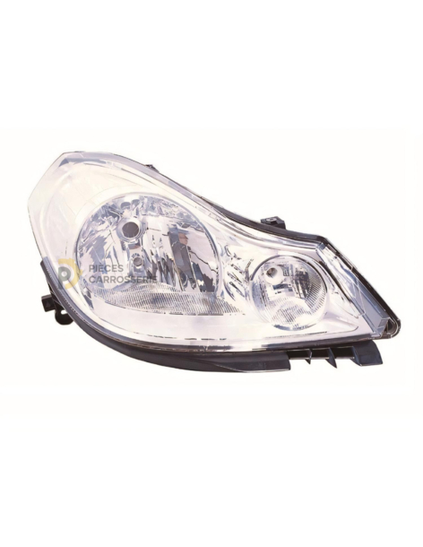 Phare H4 RENAULT CLIO III phase 1 - Électrique, Fond Chromé