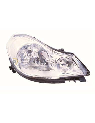 Phare H4 RENAULT CLIO III phase 1 - Électrique, Fond Chromé