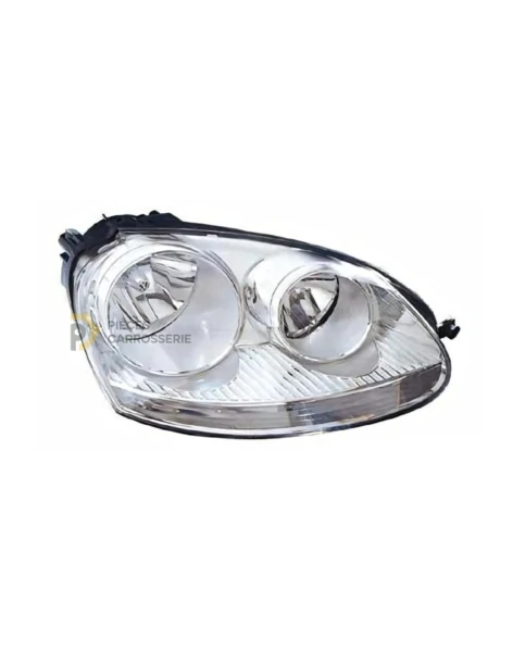 Phare H7 VOLKSWAGEN GOLF 5 (03-08) - Fond chrome, réglage électrique