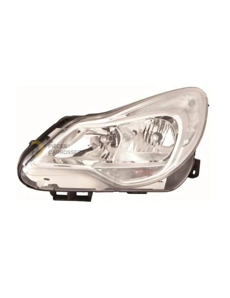 Phare gauche H1+H7 [Chrome] pour OPEL CORSA D 03/2011-12/2014