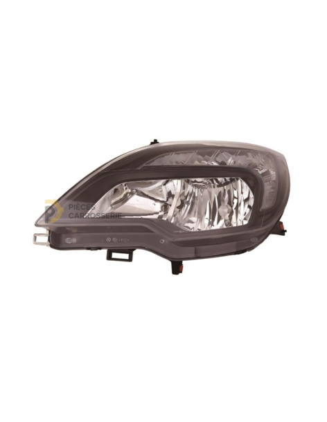 Phare gauche H1+H7 Noir pour OPEL MERIVA B (09/10-12/13)