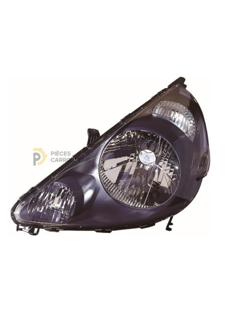 Phare gauche H4 Noir pour Honda Jazz I 01/02-11/08