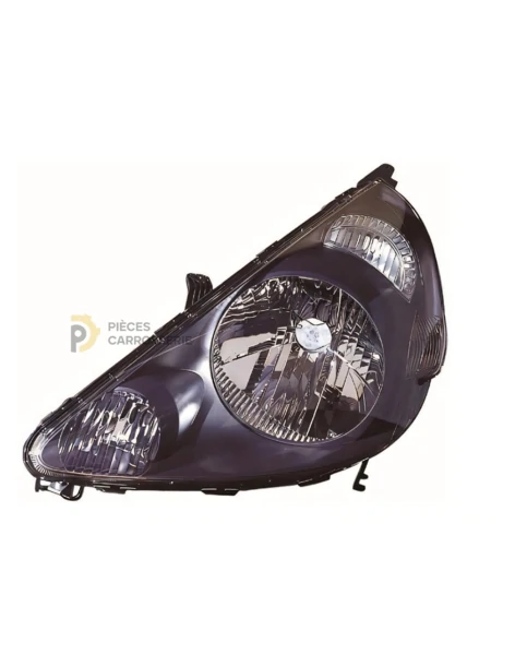 Phare gauche H4 Noir pour Honda Jazz I 01/02-11/08