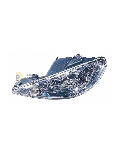 Phare gauche H7+H7 PEUGEOT 206 (1998-2009) - Double paraboles