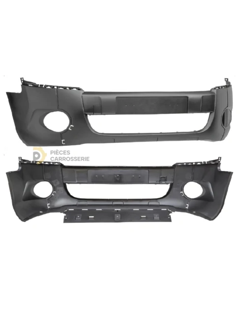 Pare-chocs avant noir PEUGEOT PARTNER II avec 2 trous enjoliveur