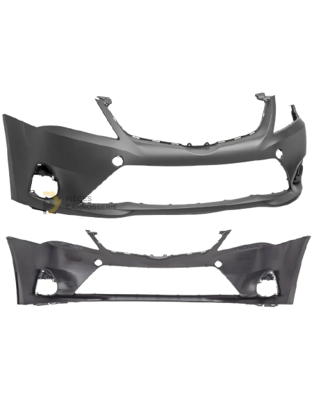 Pare-chocs avant noir Toyota Avensis III (2012-2015) nu