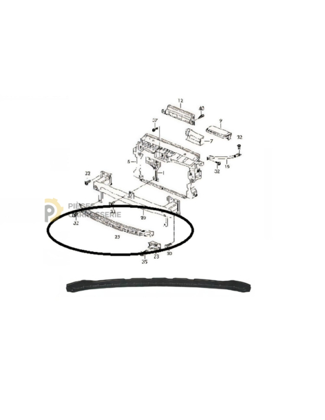 Renfort inférieur pare-chocs avant Volkswagen Tiguan I 2007-2011