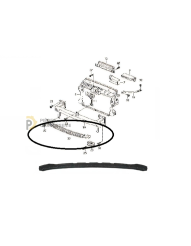Renfort inférieur pare-chocs avant Volkswagen Tiguan I 2007-2011
