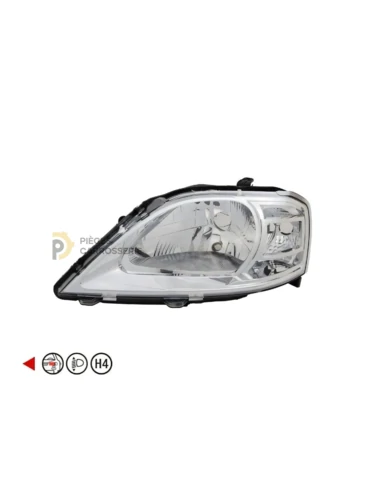 Phare gauche H4 pour Dacia Logan I phase 2 (2008-2012)