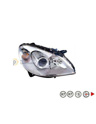 Phare droit H7+H7 MERCEDES W245 CLASSE B I 06/05-04/08