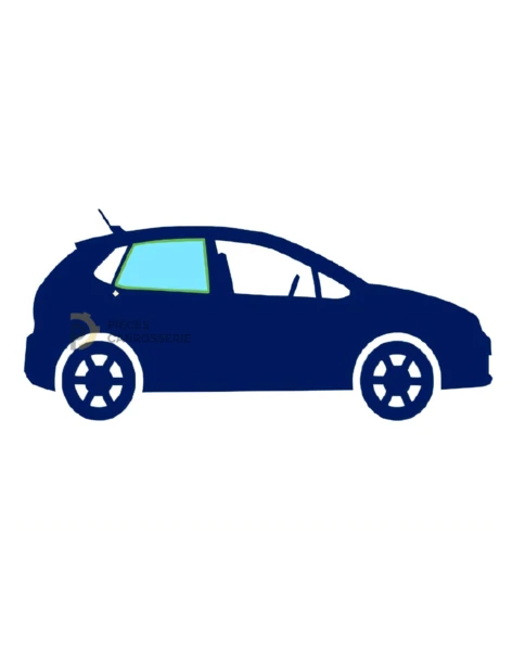 Vitre latérale arrière droite teintée verte pour Peugeot 206