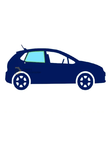 Vitre latérale arrière droite teintée verte pour Peugeot 206