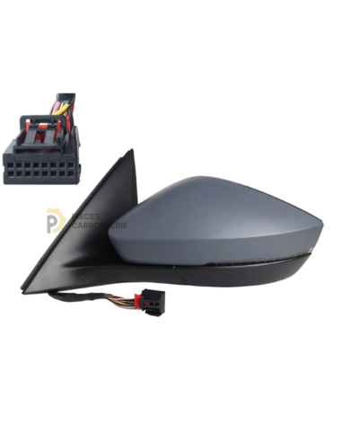 Rétroviseur gauche chauffant, rabattable à peindre pour SKODA SCALA III