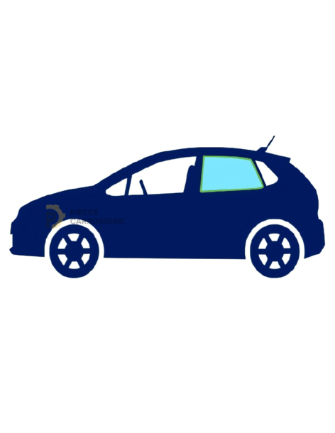 Vitre latérale arrière gauche teintée verte - Volkswagen Polo V