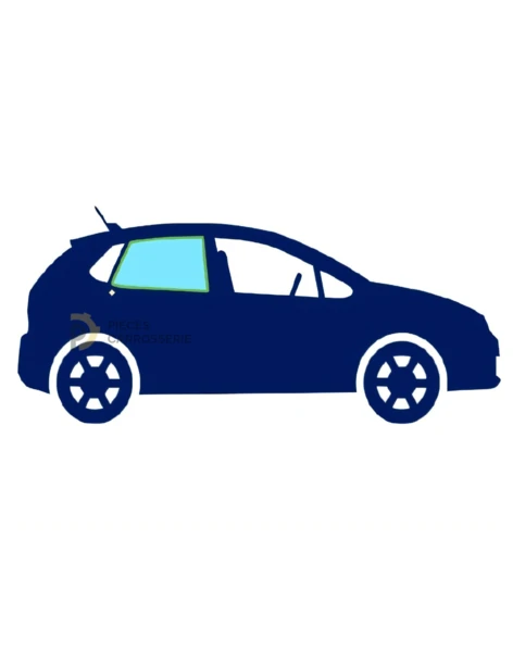 Vitre latérale arrière droite teintée verte pour Volkswagen Polo