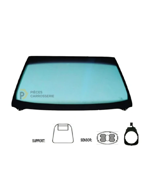 Pare-brise teinté vert CITROEN C4 avec capteur pluie/lumière