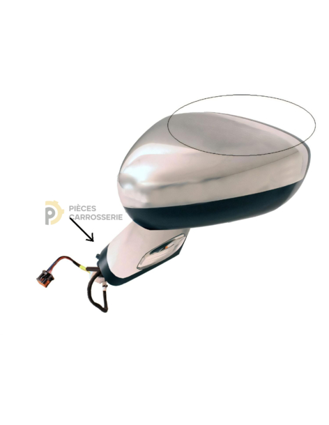 Rétroviseur gauche électrique chauffant chromé pour CITROEN DS4