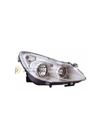 Phare droit H1+H7 Chrome OPEL CORSA D 2006-2010 - Compatible