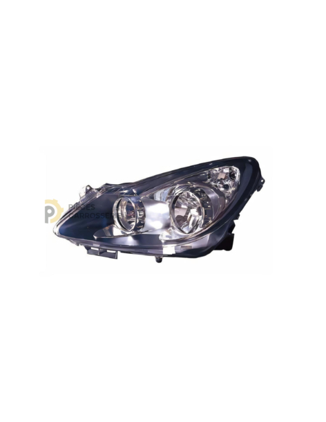 Phare gauche H1+H7 [Noir] pour OPEL CORSA D (09/06-12/10)